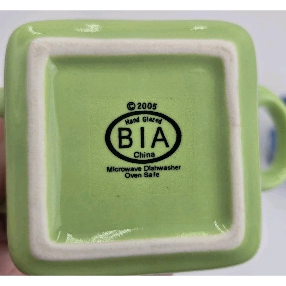 3 BIA Blue Green Wavy Square Baker Dishes Abt 3